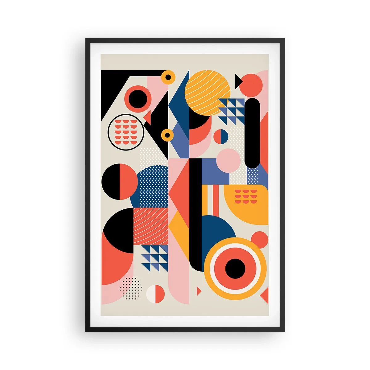 Pôster com moldura preta - Composição: brincar - 61x91 cm