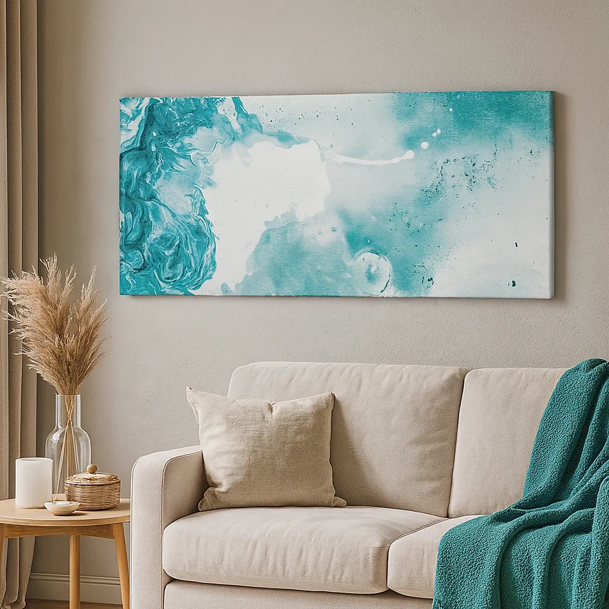 Quadro em tela - Inundado em azul - 30x30 cm