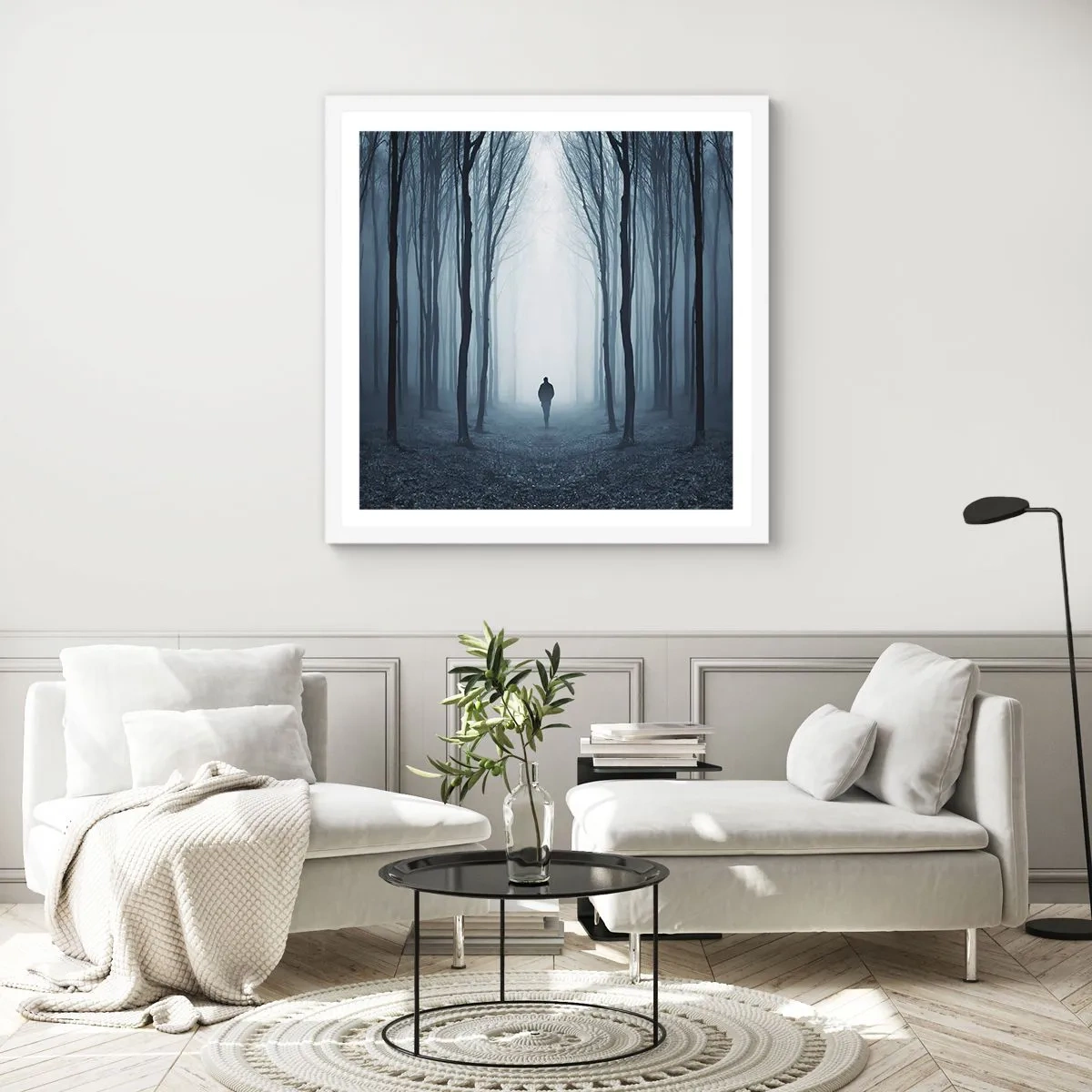 Pôster em moldura branca - Tudo simples e claro - 60x60 cm