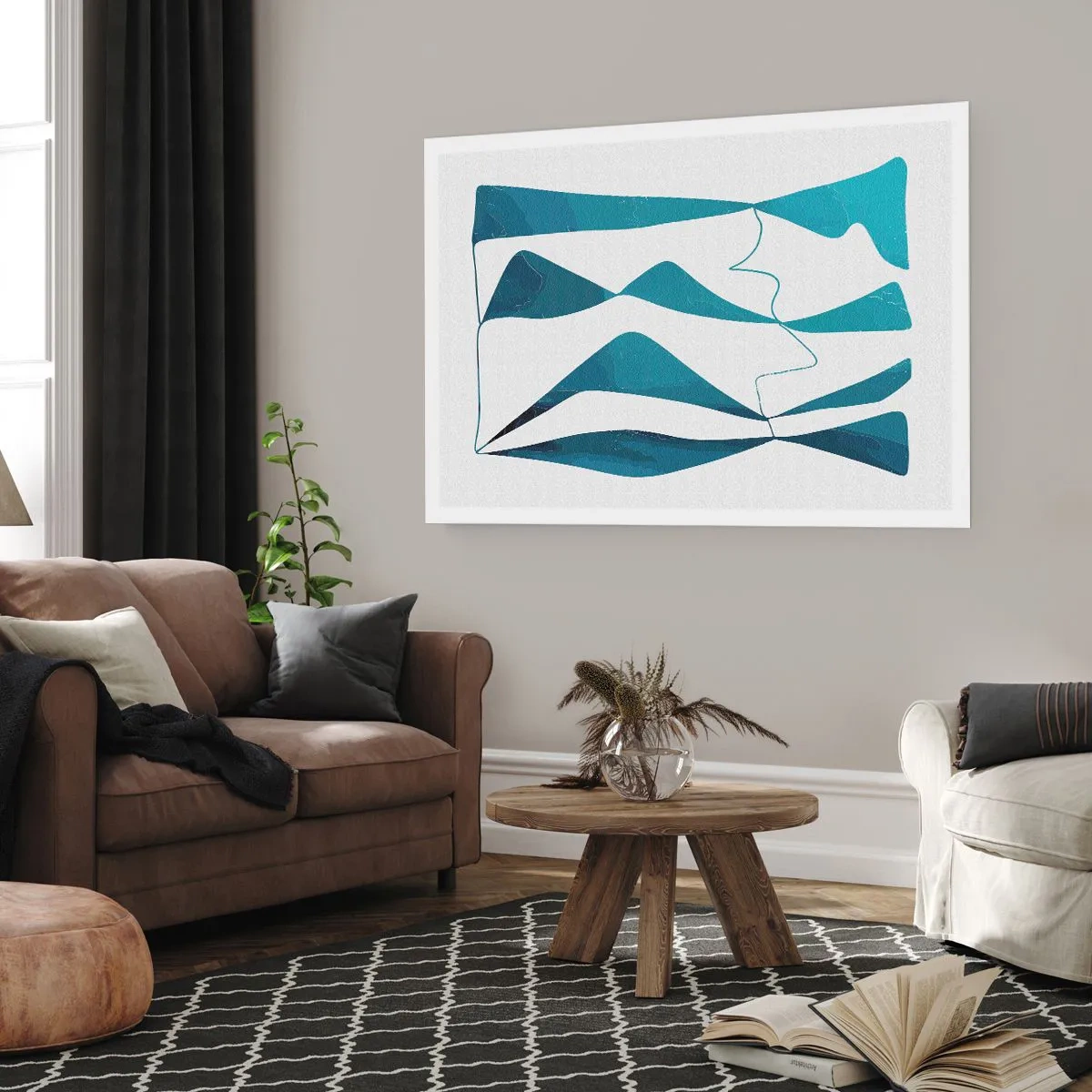 Pôster - Abstração: composto turquesa - 100x70 cm