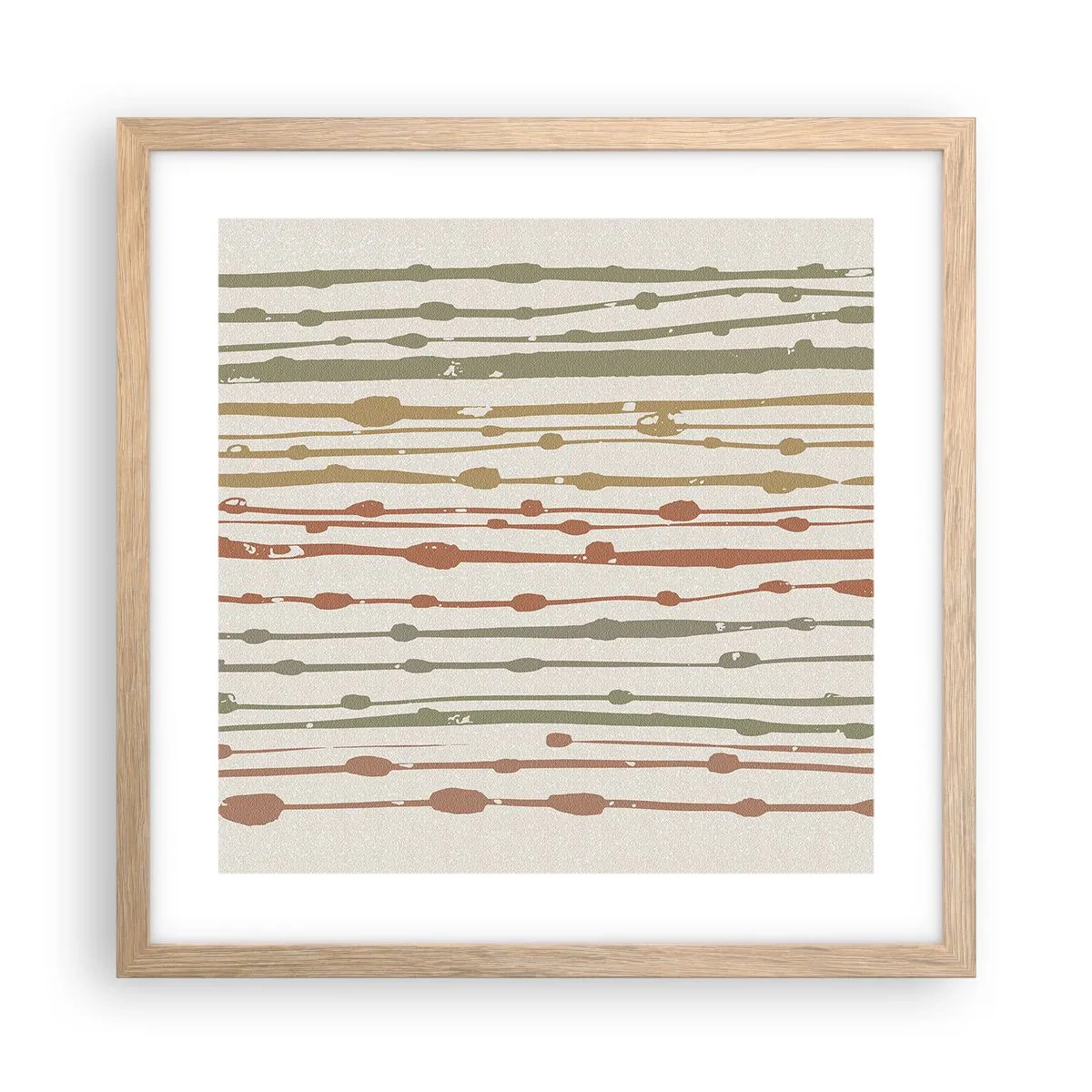 Pôster com moldura de carvalho claro - Notação musical de cores - 40x40 cm