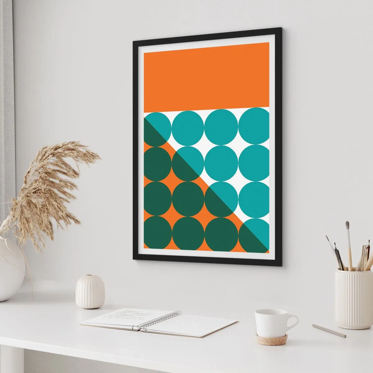 Pôster com moldura preta - Para cima e na diagonal - 61x91 cm