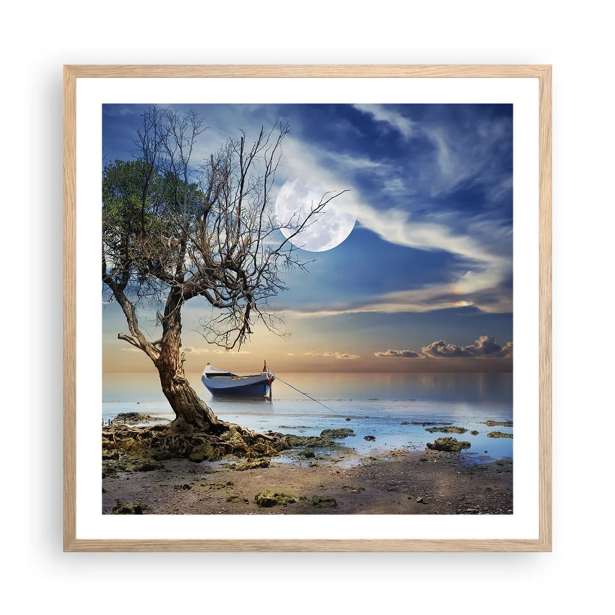 Pôster com moldura de carvalho claro - É este o fim ou o começo? - 60x60 cm