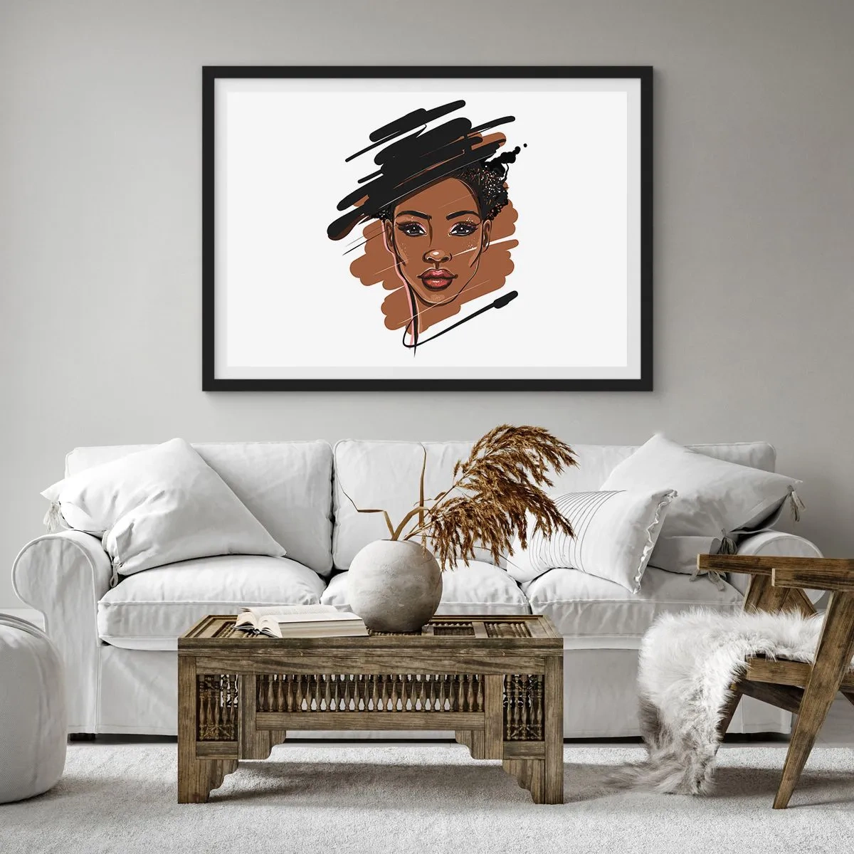 Pôster com moldura preta - Doce como chocolate - 91x61 cm