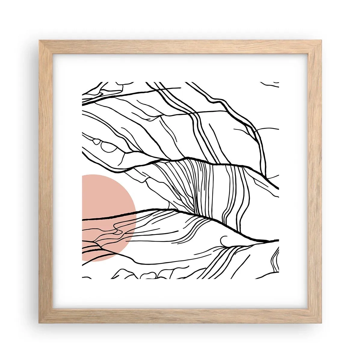 Pôster com moldura de carvalho claro - Numa rede de galhos - 30x30 cm