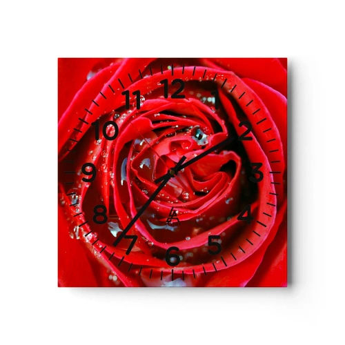 Relógio de parede - Relógio em vidro - Em gotas de orvalho - 40x40 cm