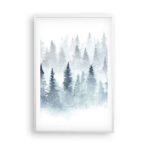 Pôster em moldura branca - Envolto no nevoeiro - 61x91 cm