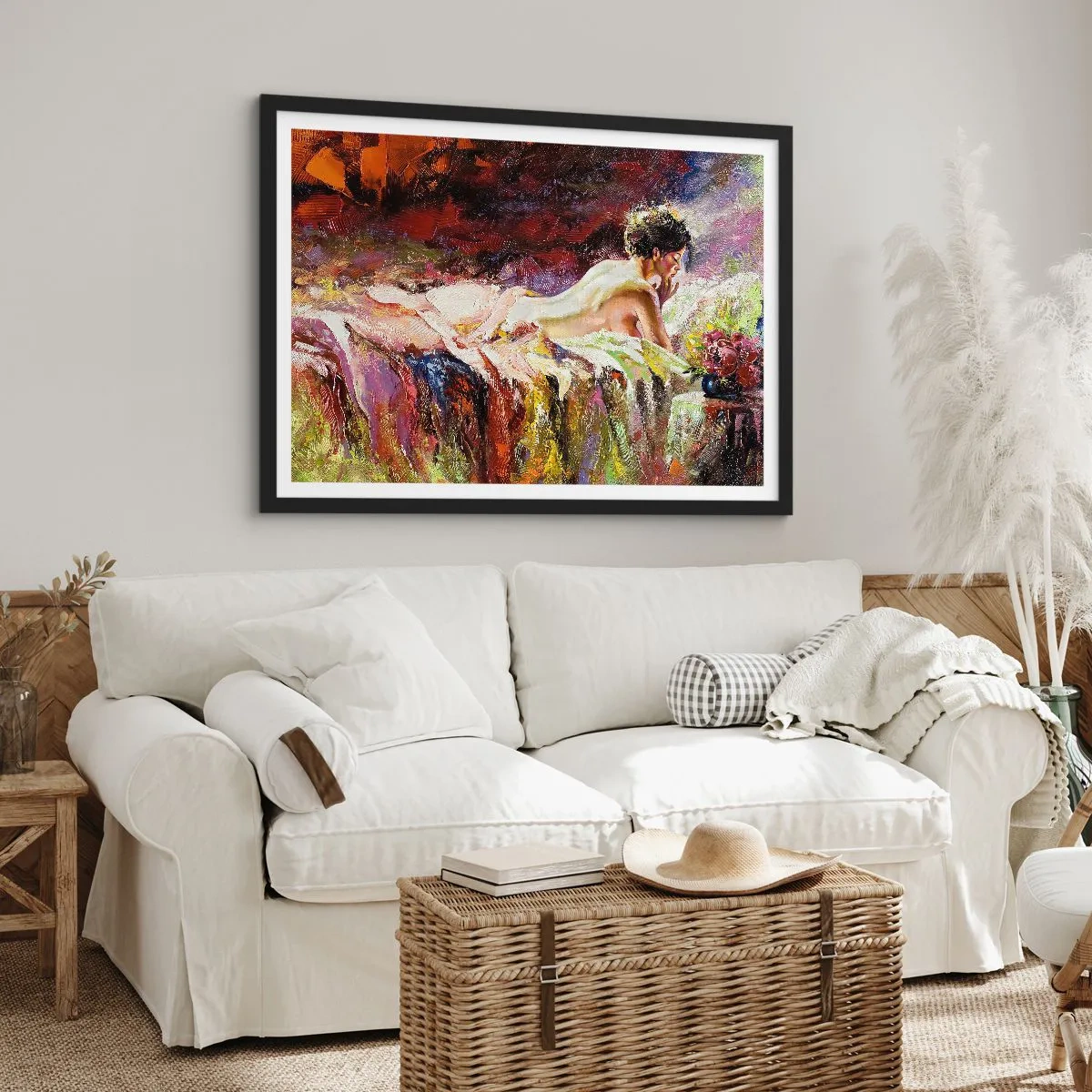 Pôster com moldura preta - Vênus pensativa - 70x50 cm