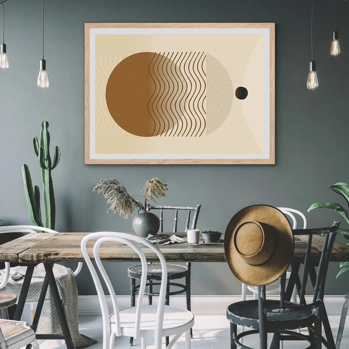 Pôster com moldura de carvalho claro - Sobre a origem das figuras geométricas - 91x61 cm