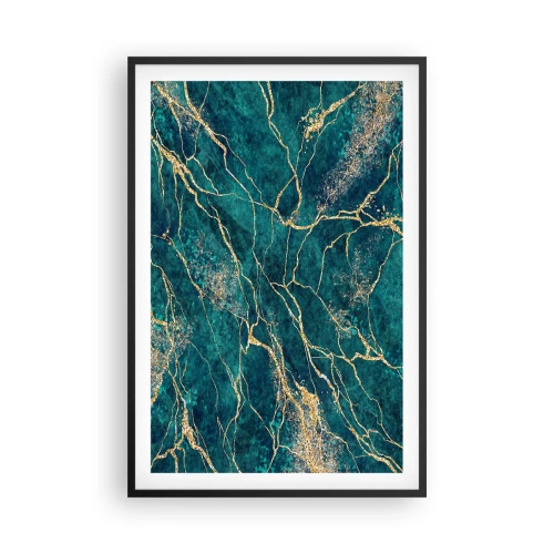 Pôster com moldura preta - Veia dourada - 61x91 cm