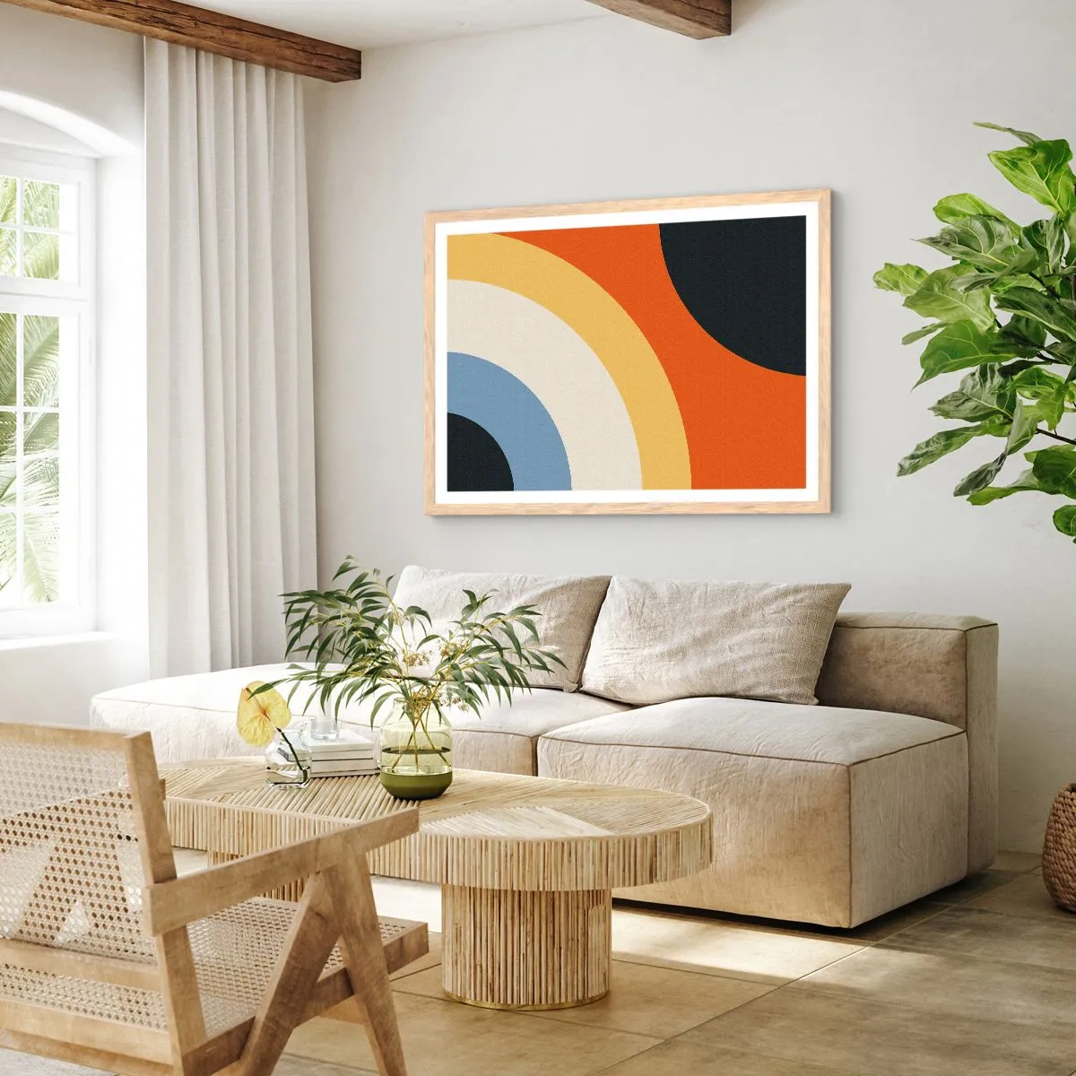 Pôster com moldura de carvalho claro - Um para o outro - 70x50 cm