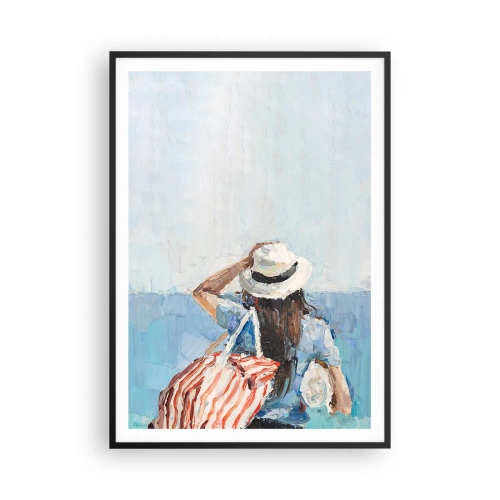 Pôster com moldura preta - Bem-vindo às suas férias - 70x100 cm