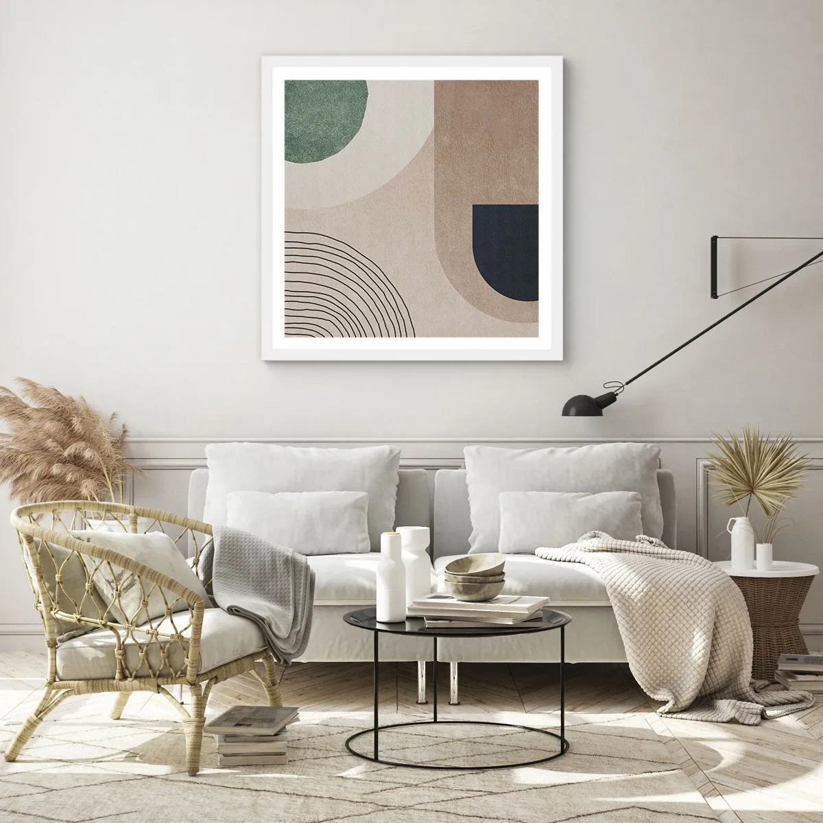 Pôster em moldura branca - A gentileza do oval - 50x50 cm