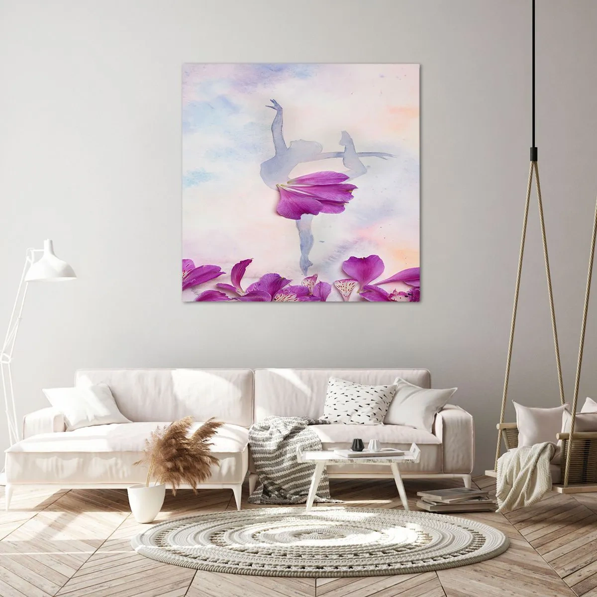 Quadro em tela - Delicada como uma flor - 30x30 cm