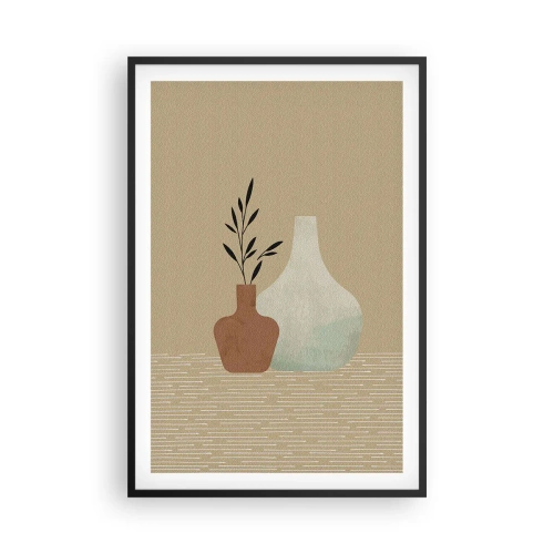 Pôster com moldura preta - O vaso e sua ideia - 61x91 cm