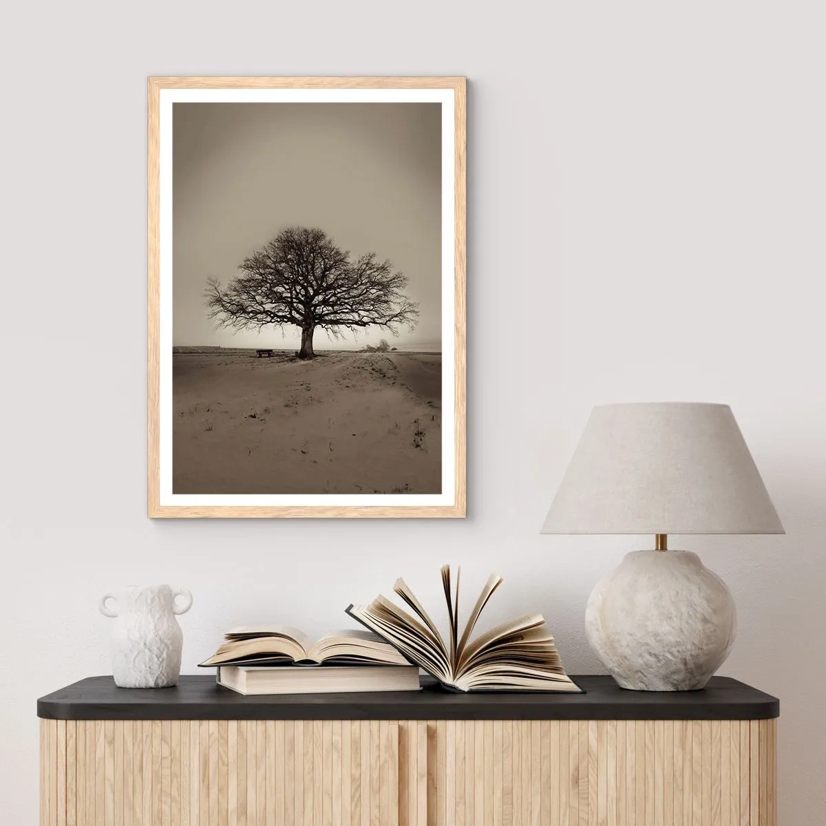 Pôster com moldura de carvalho claro - Daqui para a eternidade - 50x70 cm