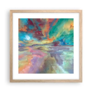 Pôster com moldura de carvalho claro - Dois Céus - 40x40 cm