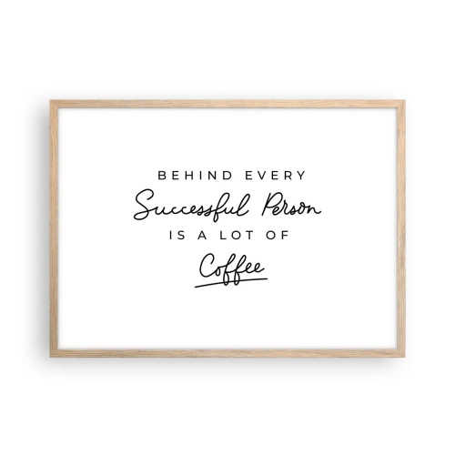 Pôster com moldura de carvalho claro - O segredo do sucesso - 70x50 cm
