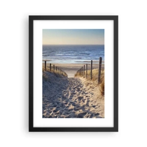 Pôster com moldura preta - O som do mar, o canto dos pássaros, a praia selvagem entre a relva... - 30x40 cm