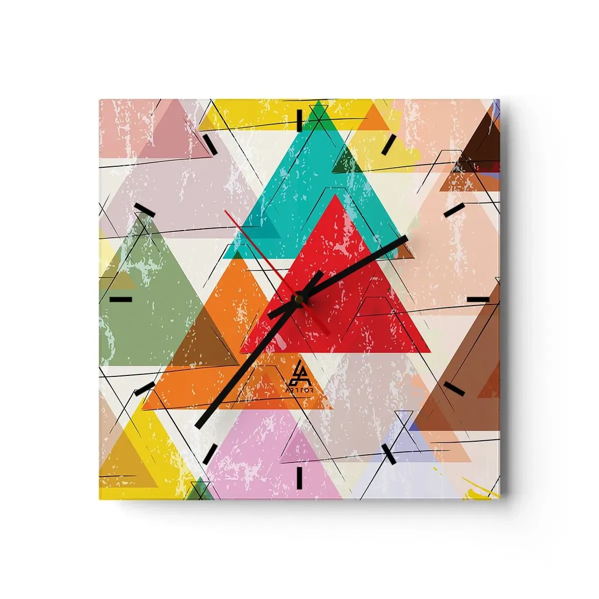 Relógio de parede - Relógio em vidro - Três por três - 40x40 cm