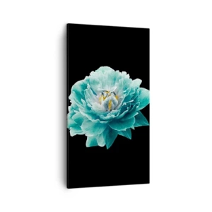 Quadro em tela - Pétalas azuis e douradas - 45x80 cm