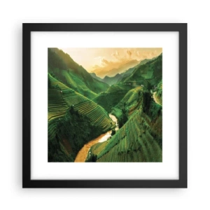 Pôster com moldura preta - Vale vietnamita - 30x30 cm