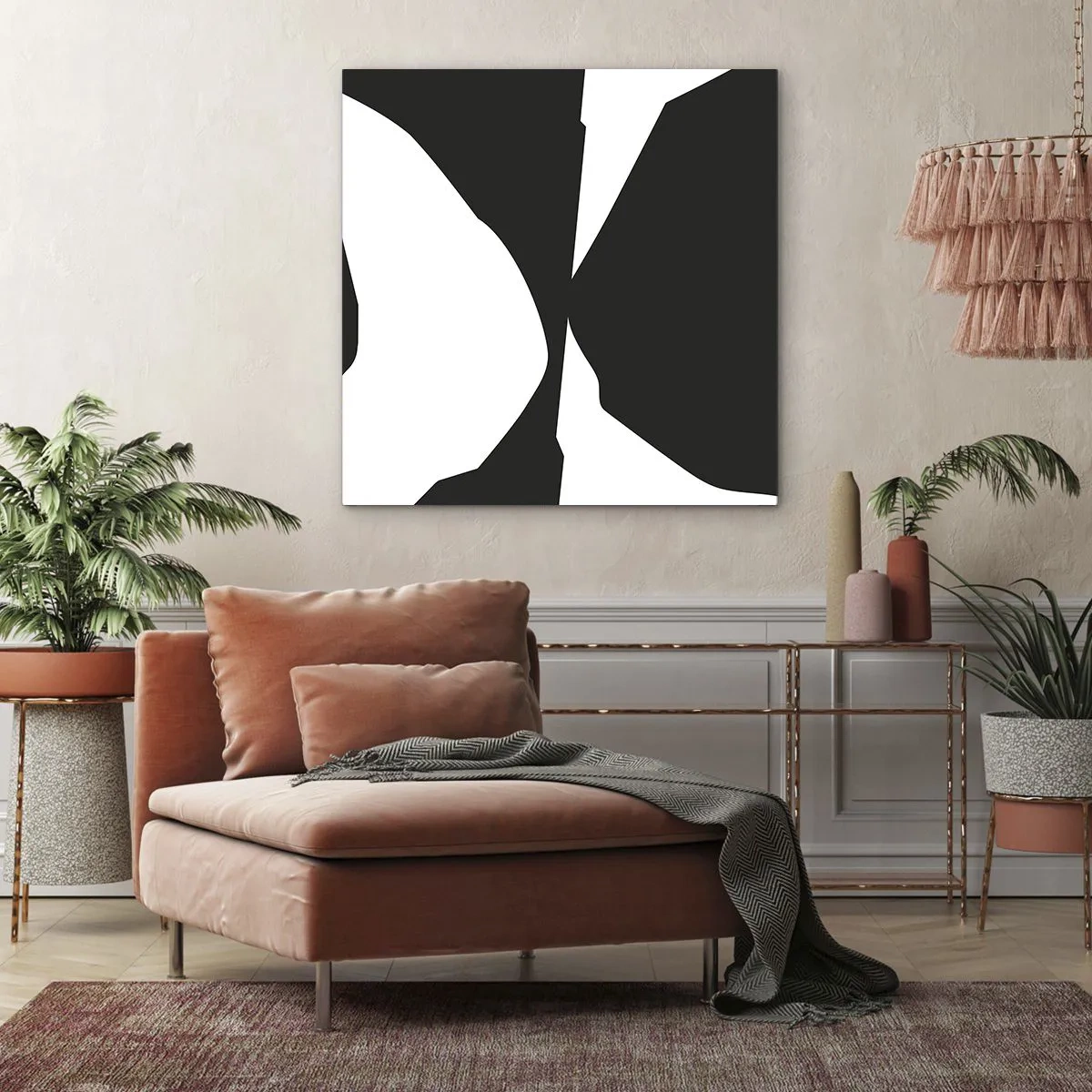 Quadro em tela - Positivo negativo - 70x70 cm