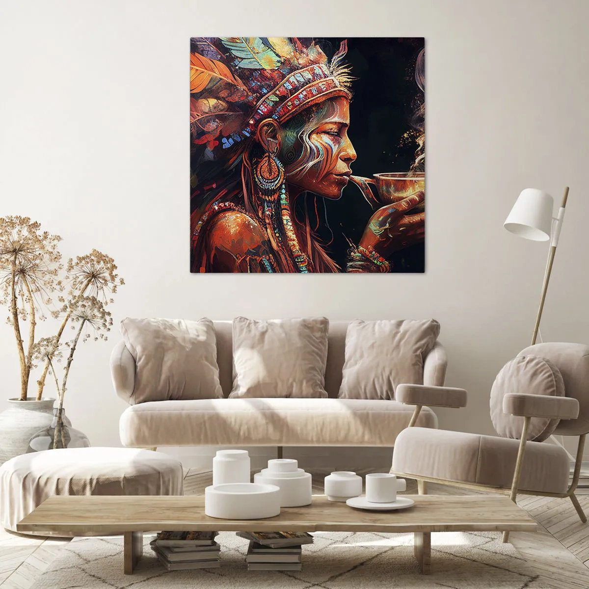 Quadro em tela - Ritual mágico - 40x40 cm