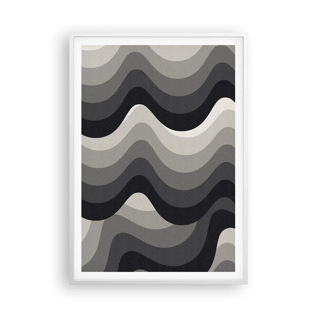 Pôster em moldura branca - Onda após onda - 70x100 cm