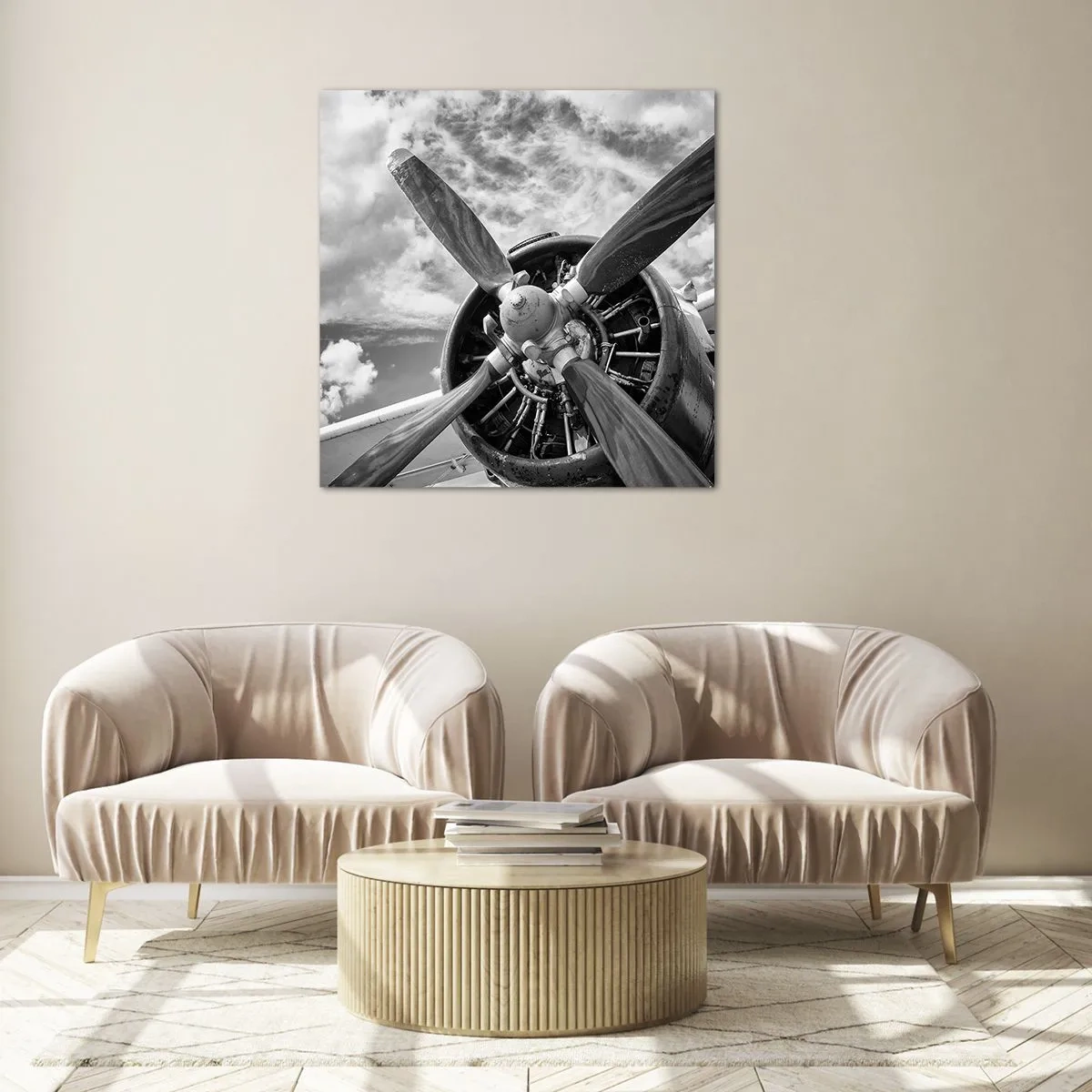 Quadro em vidro - O conquistador dos céus - 70x70 cm