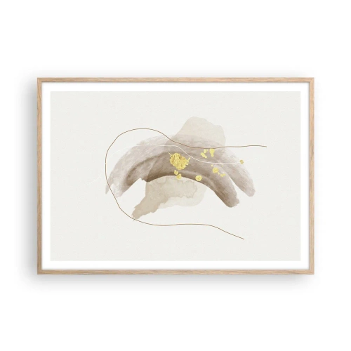 Pôster com moldura de carvalho claro - Encontrado no espaço - 100x70 cm