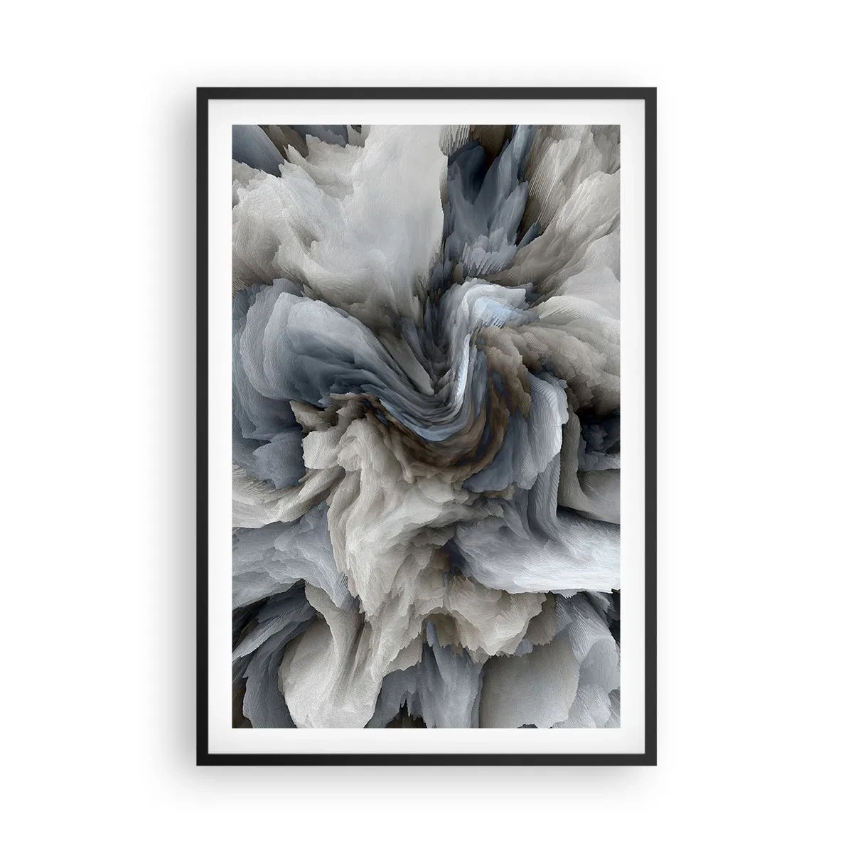 Pôster com moldura preta - Pedra e flor - 61x91 cm