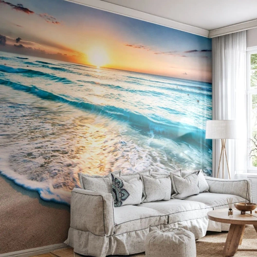 Papel de Parede Autocolante Deluxe Sticker - Uma visão que vale a pena - Paisagem, Praia, Pôr do sol - 450x315 cm