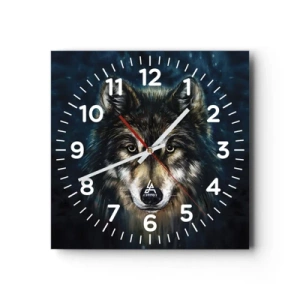 Relógio de parede - Relógio em vidro - Alfa? E ómega - 30x30 cm