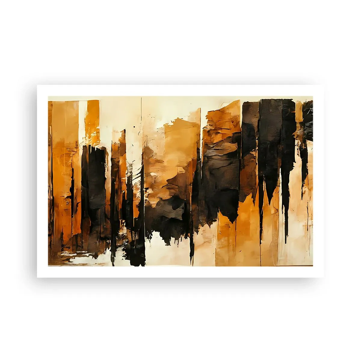 Pôster - Harmonia de preto e dourado - 91x61 cm
