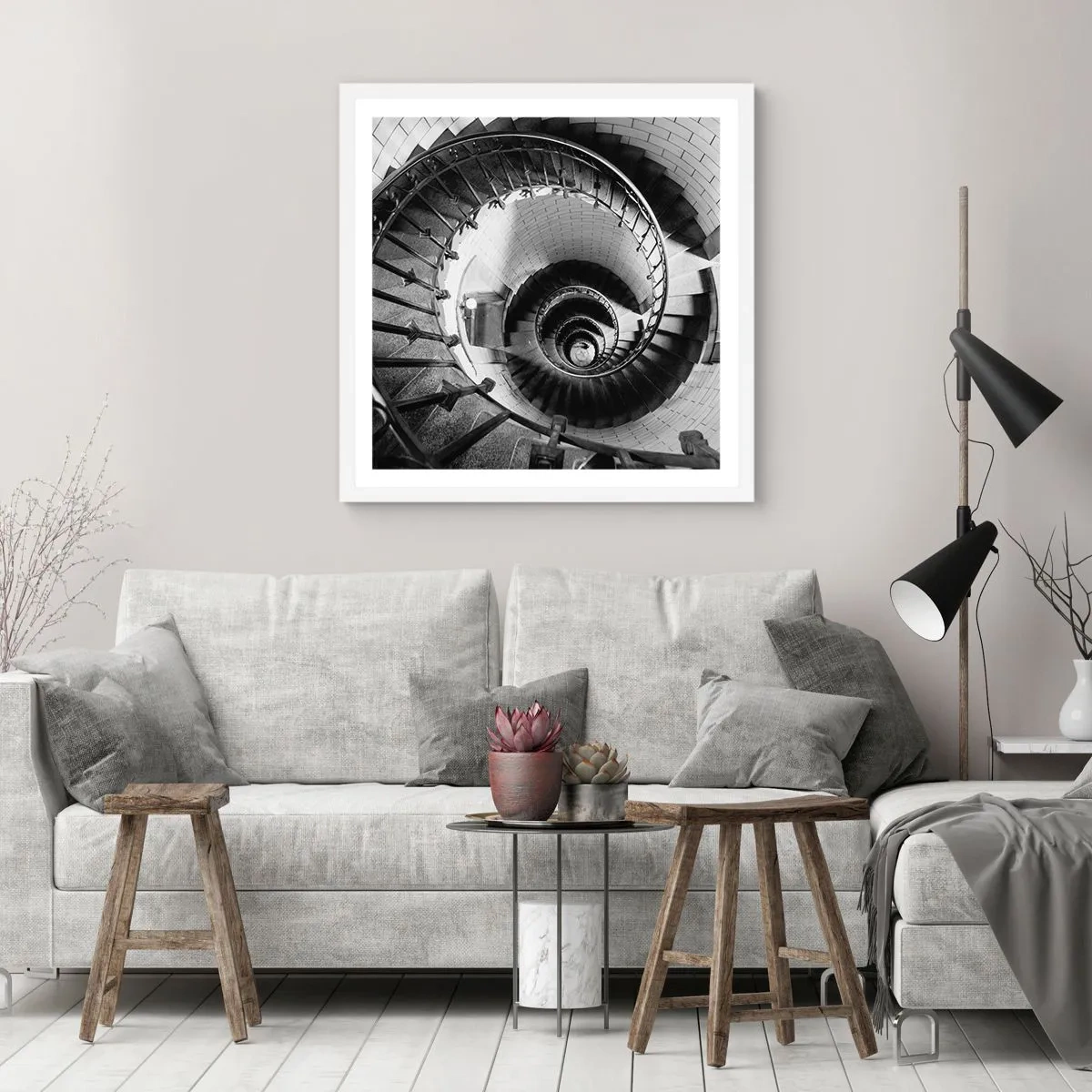 Pôster em moldura branca - Cada vez mais alto - 50x50 cm