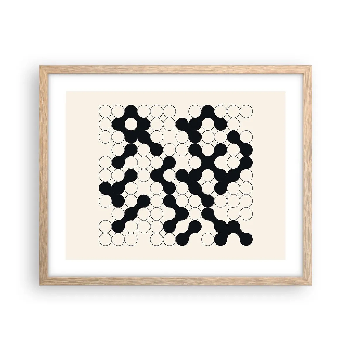 Pôster com moldura de carvalho claro - Jogo chinês – variação - 50x40 cm