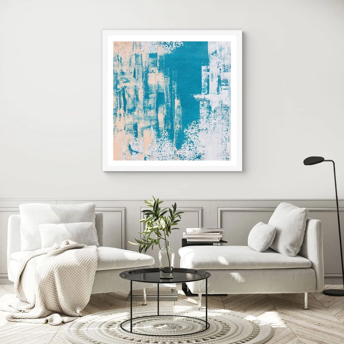 Pôster em moldura branca - Através da estalactite de gelo - 60x60 cm