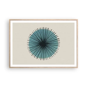 Pôster com moldura de carvalho claro - Radiante sobre o azul - 100x70 cm