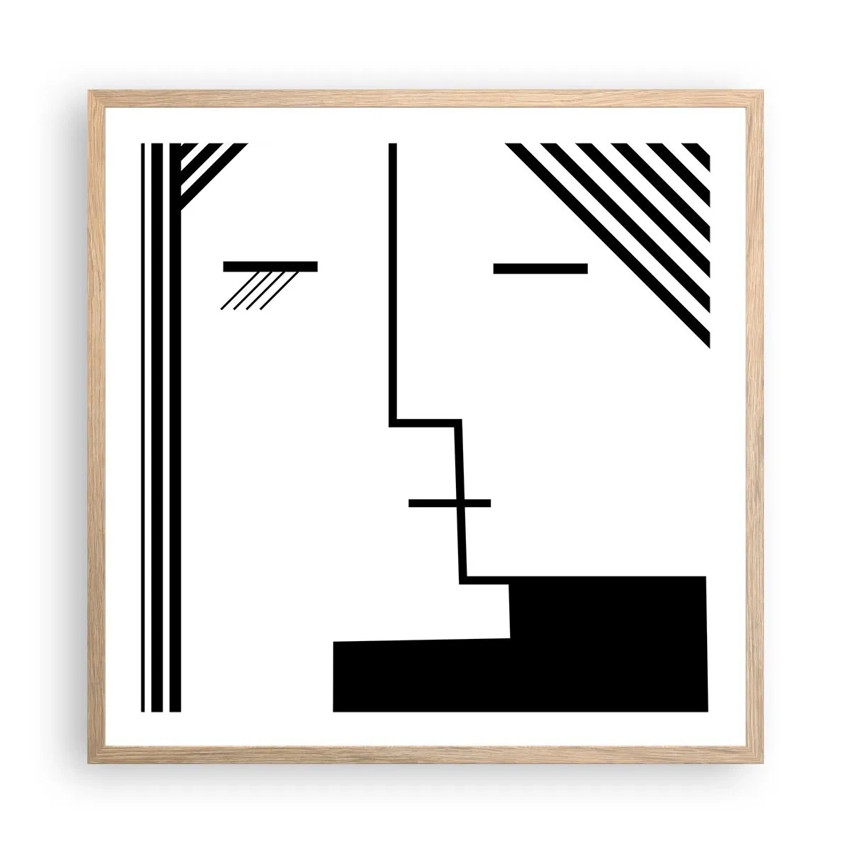 Pôster com moldura de carvalho claro - Apenas um beijo - 60x60 cm