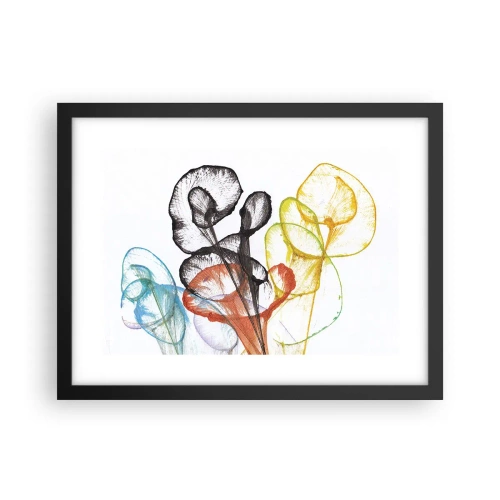 Pôster com moldura preta - Flores com alma - 40x30 cm