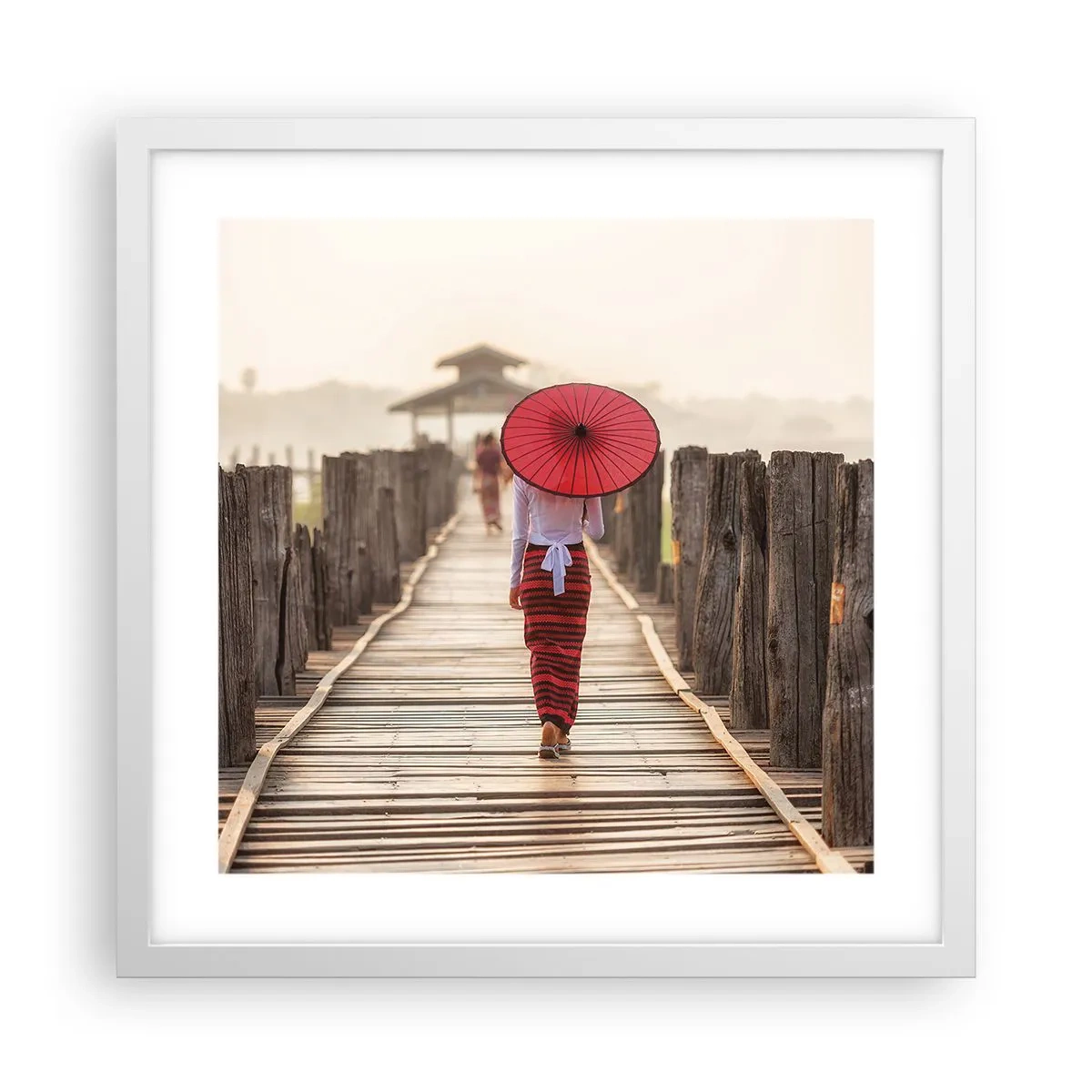 Pôster em moldura branca - Na ponte velha - 40x40 cm