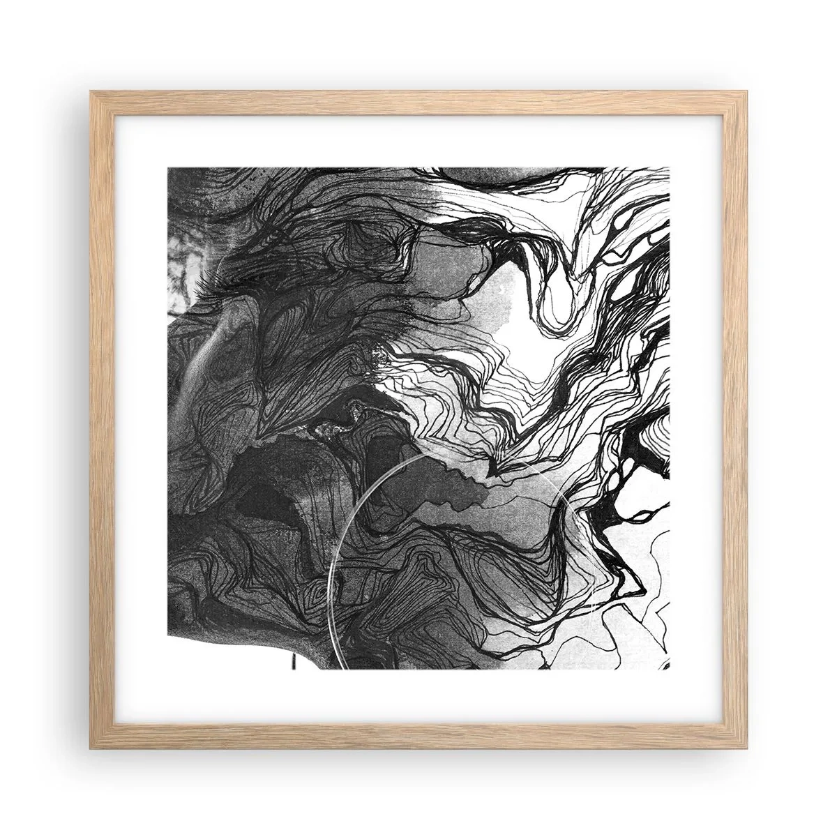 Pôster com moldura de carvalho claro - Entrelaçados em sonhos - 40x40 cm