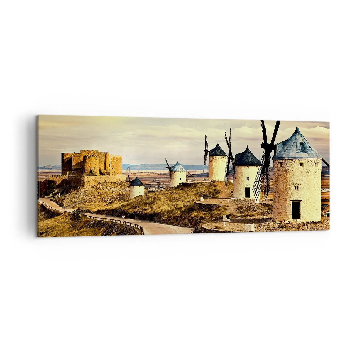 Quadro em tela - Dom Quixote está prestes a aparecer - 140x50 cm
