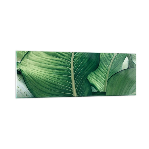 Quadro em vidro - Vida intensamente verde - 90x30 cm