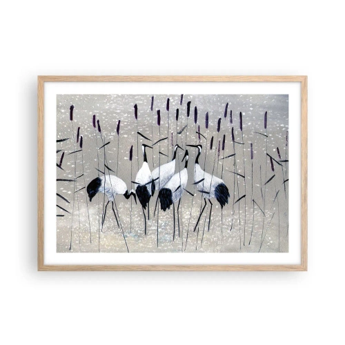 Pôster com moldura de carvalho claro - Entre os seus - 70x50 cm