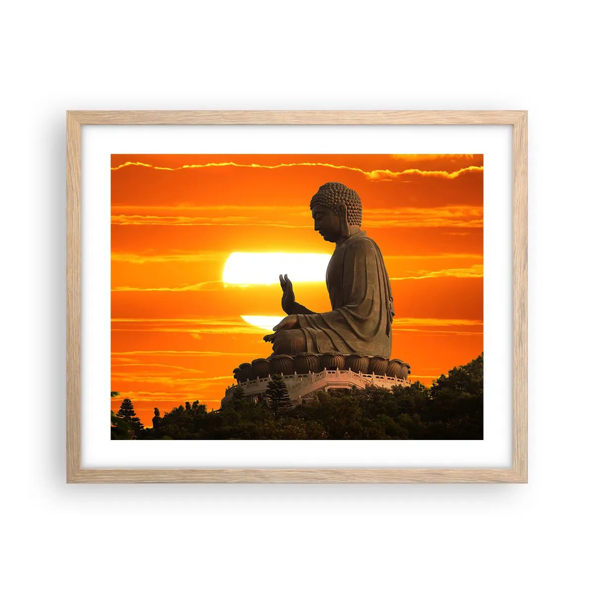 Pôster com moldura de carvalho claro - Sem medo do mundo - 50x40 cm