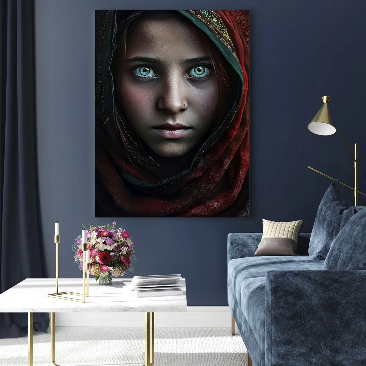 Quadro em vidro - Princesa oriental - 70x100 cm