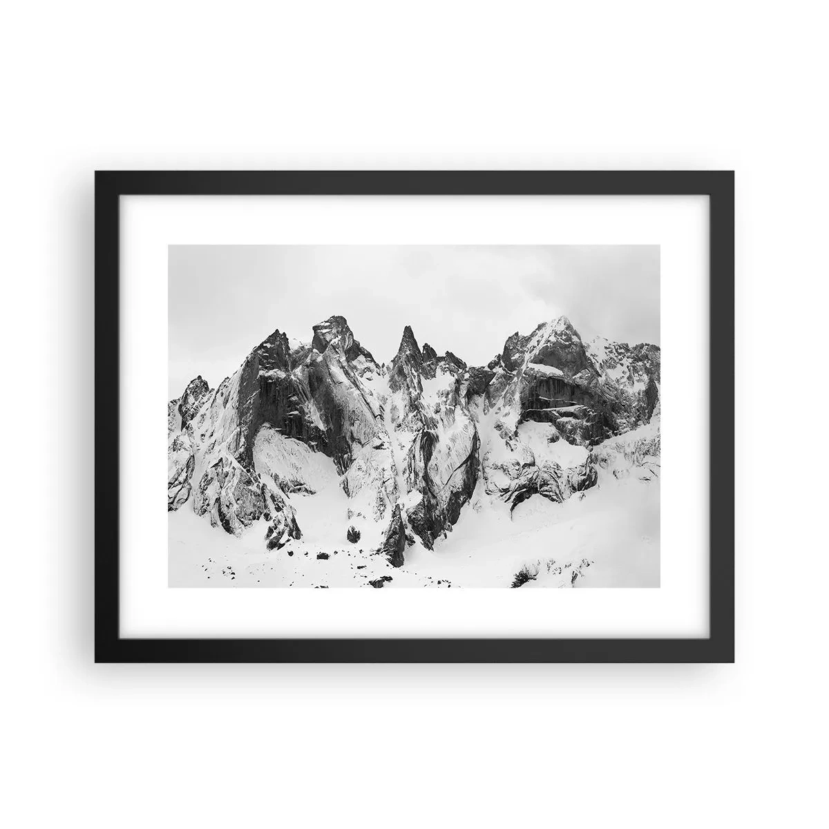 Pôster com moldura preta - O assustador cume de granito - 40x30 cm