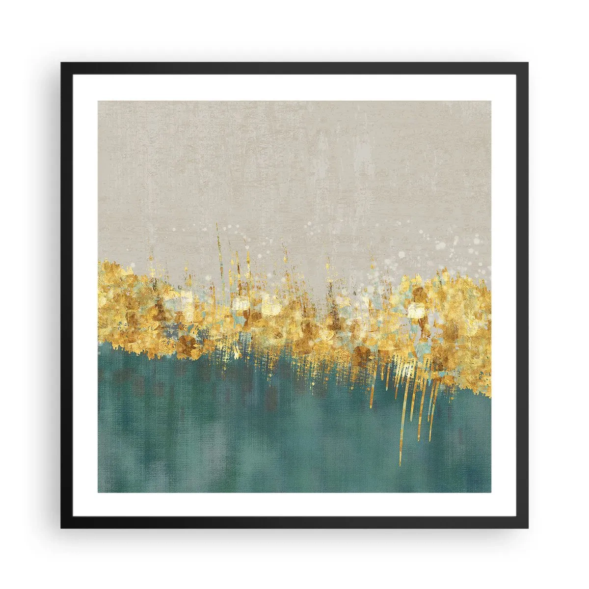 Pôster com moldura preta - A fronteira dourada - 60x60 cm